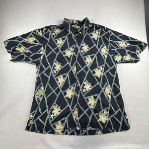 Tommy Bahama Shirt Mens Large Bamboo Floral 100% Silk Hawaiian Camp Shirt